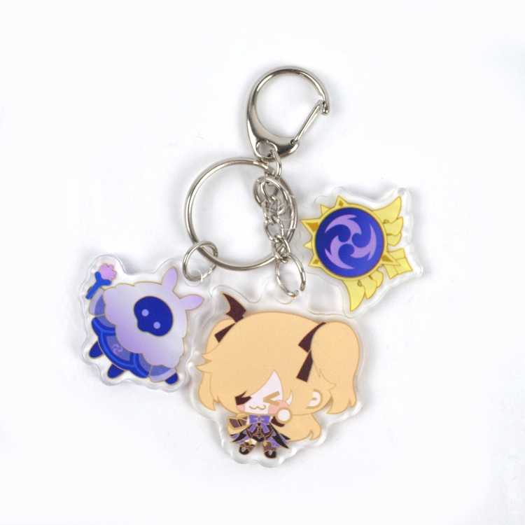 Genshin Impact 3 Pendant Acrylic Keychain Bag Pendant Decorations price for 5 pcs 8032