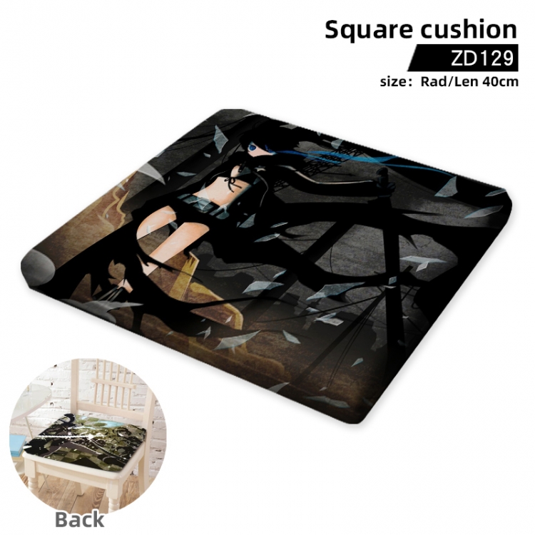 Black Rock Shooter Anime Square Cushion Chair Cushion Support to Customize ZD129