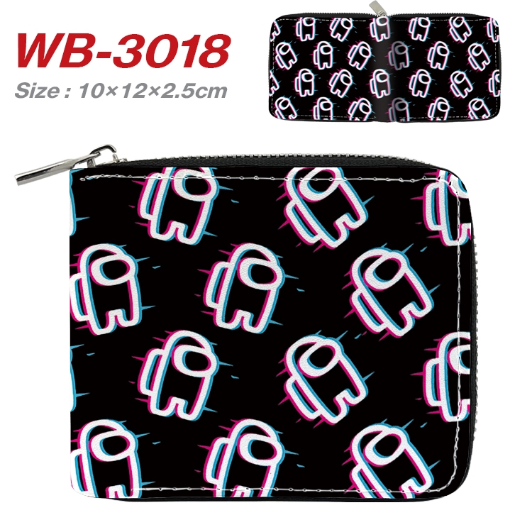 Among us Anime Full Color Short All Inclusive Zipper Wallet 10x12x2.5cm WB-3018A