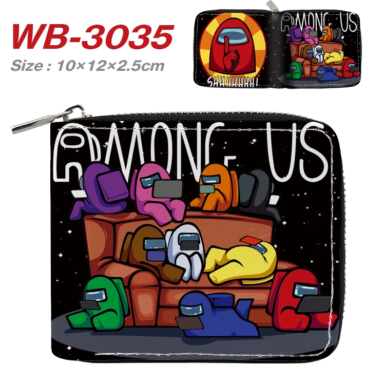Among us Anime Full Color Short All Inclusive Zipper Wallet 10x12x2.5cm WB-3035A