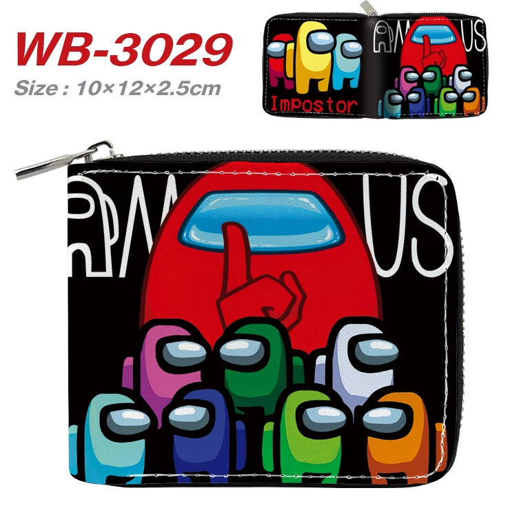 Among us Anime Full Color Short All Inclusive Zipper Wallet 10x12x2.5cm WB-3029A