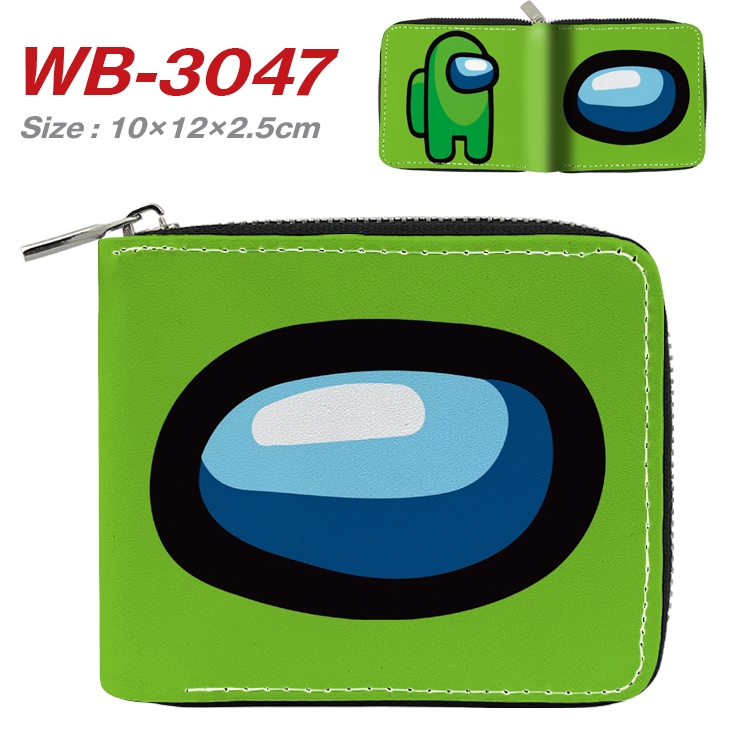 Among us Anime Full Color Short All Inclusive Zipper Wallet 10x12x2.5cm WB-3047A