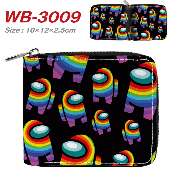 Among us Anime Full Color Short All Inclusive Zipper Wallet 10x12x2.5cm WB-3009A