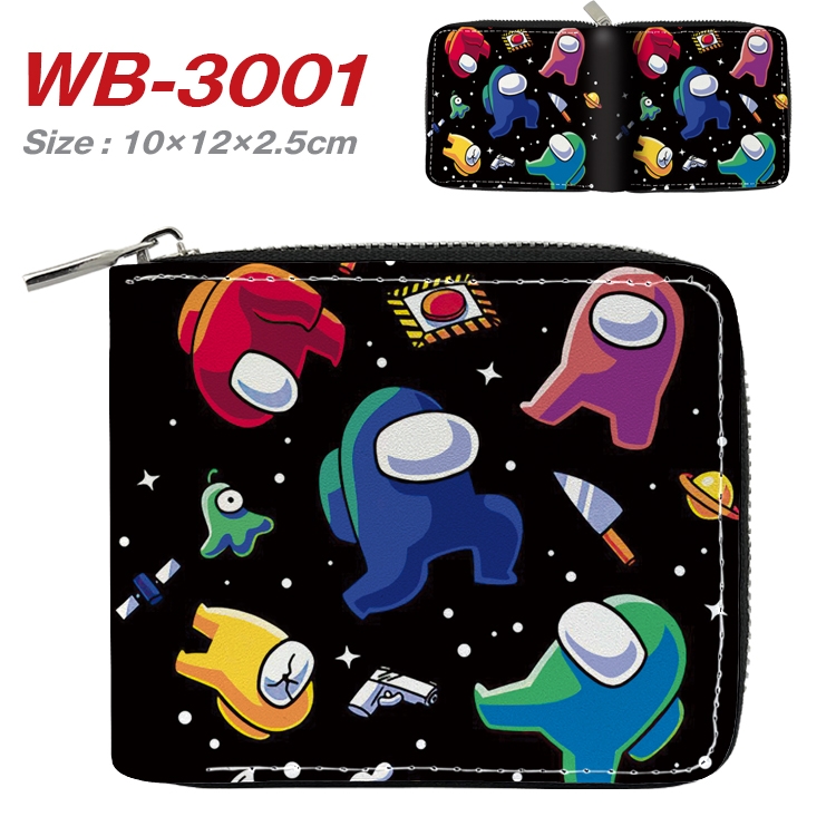 Among us Anime Full Color Short All Inclusive Zipper Wallet 10x12x2.5cm WB-3001A