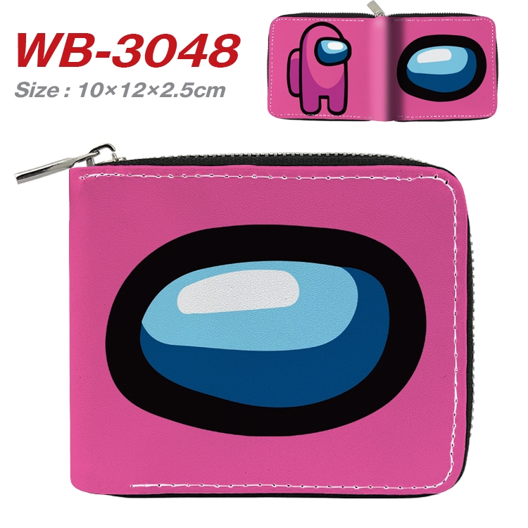 Among us Anime Full Color Short All Inclusive Zipper Wallet 10x12x2.5cm  WB-3048A
