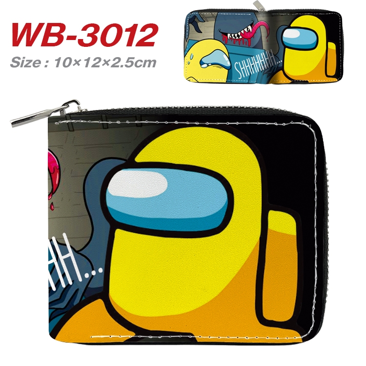 Among us Anime Full Color Short All Inclusive Zipper Wallet 10x12x2.5cm WB-3012A