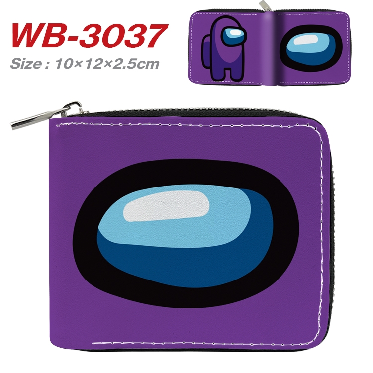 Among us Anime Full Color Short All Inclusive Zipper Wallet 10x12x2.5cm WB-3037A