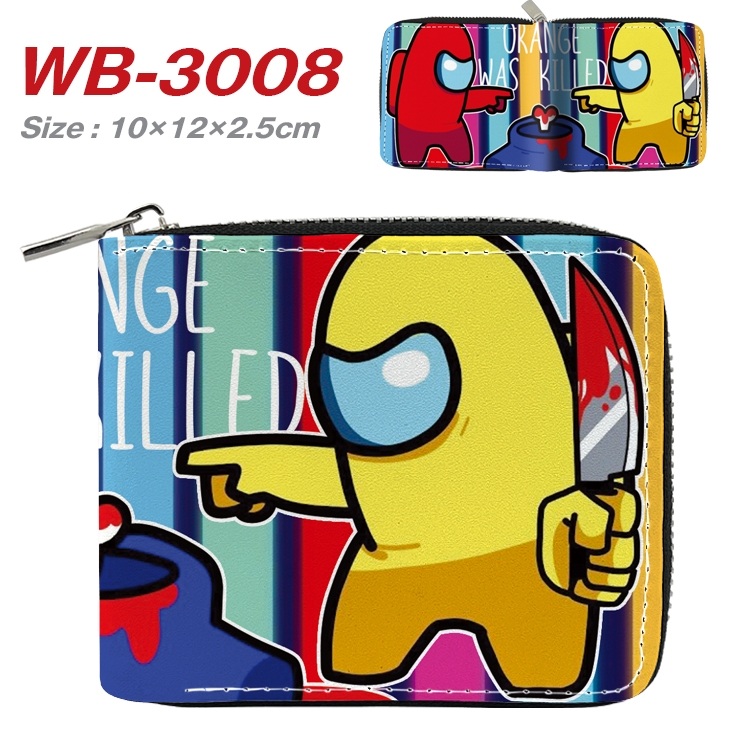 Among us Anime Full Color Short All Inclusive Zipper Wallet 10x12x2.5cm WB-3008A