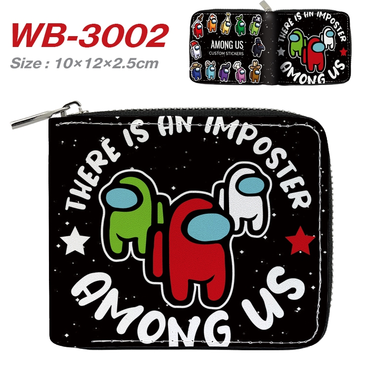 Among us Anime Full Color Short All Inclusive Zipper Wallet 10x12x2.5cm  WB-3002A