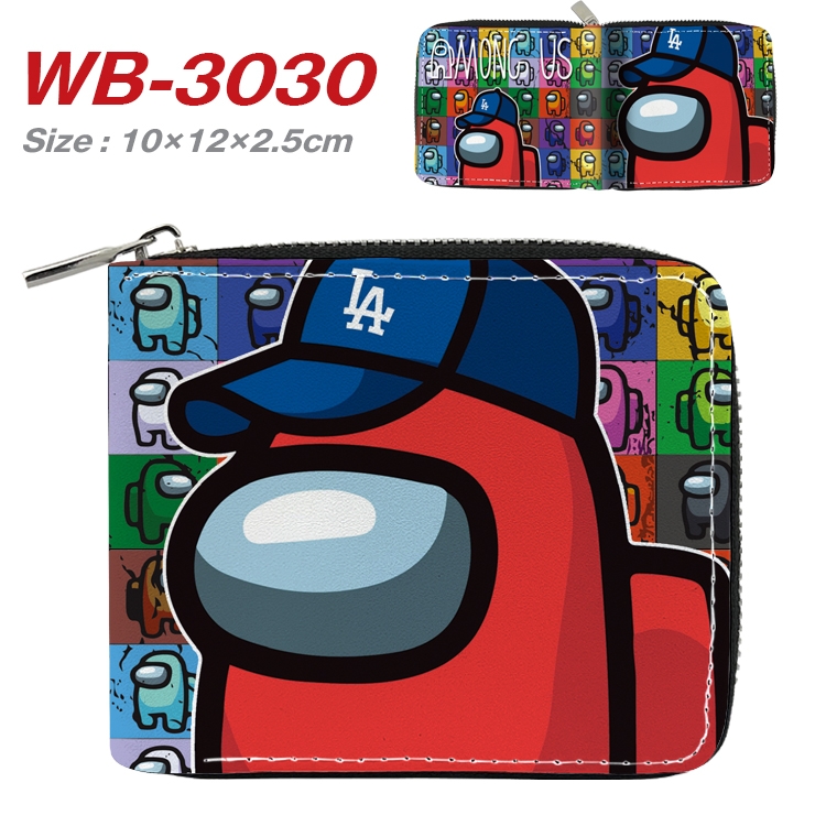 Among us Anime Full Color Short All Inclusive Zipper Wallet 10x12x2.5cm WB-3030A