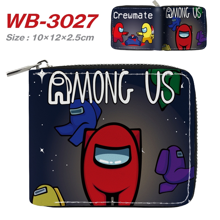Among us Anime Full Color Short All Inclusive Zipper Wallet 10x12x2.5cm  WB-3027A