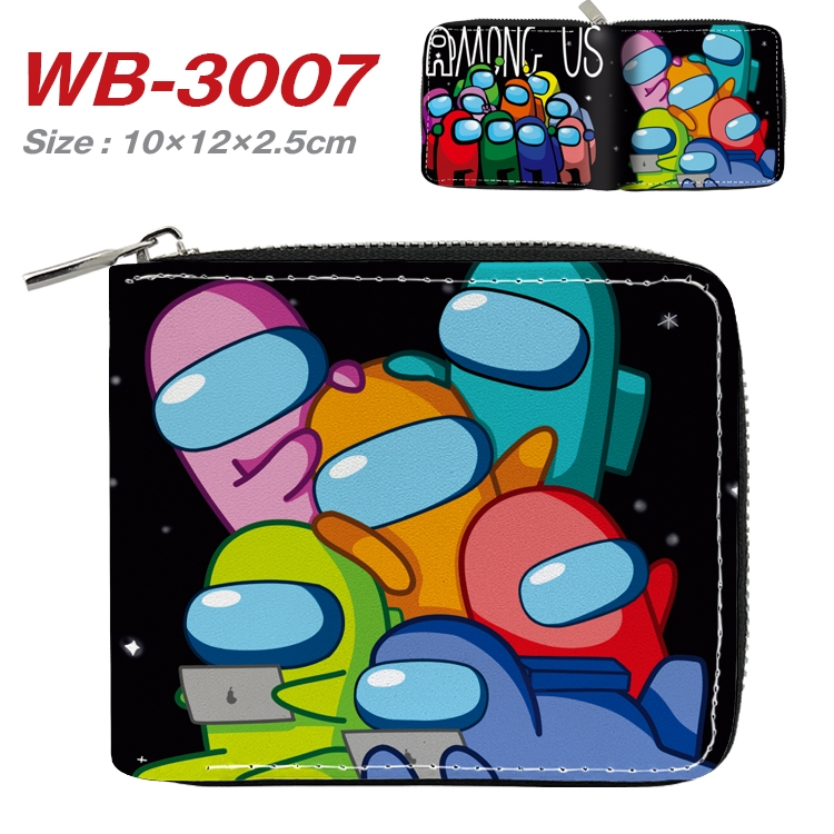 Among us Anime Full Color Short All Inclusive Zipper Wallet 10x12x2.5cm WB-3007A