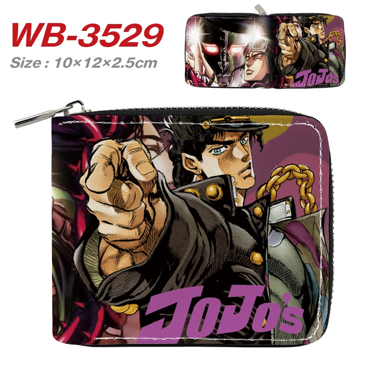 JoJos Bizarre Adventure Anime Full Color Short All Inclusive Zipper Wallet 10x12x2.5cm WB-3529A