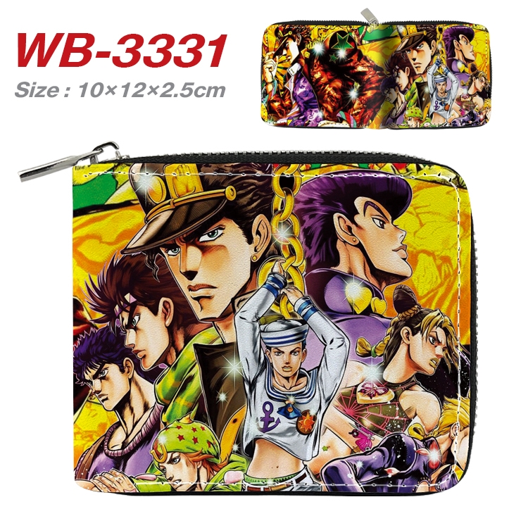 JoJos Bizarre Adventure Anime Full Color Short All Inclusive Zipper Wallet 10x12x2.5cm  WB-3331A