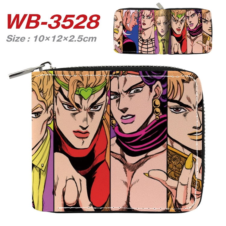 JoJos Bizarre Adventure Anime Full Color Short All Inclusive Zipper Wallet 10x12x2.5cm WB-3528A