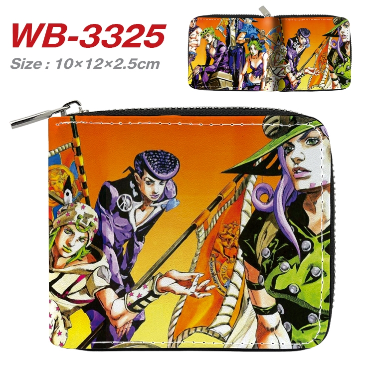 JoJos Bizarre Adventure Anime Full Color Short All Inclusive Zipper Wallet 10x12x2.5cm  WB-3325A