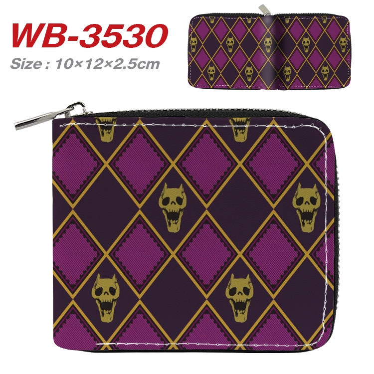 JoJos Bizarre Adventure Anime Full Color Short All Inclusive Zipper Wallet 10x12x2.5cm  WB-3530A