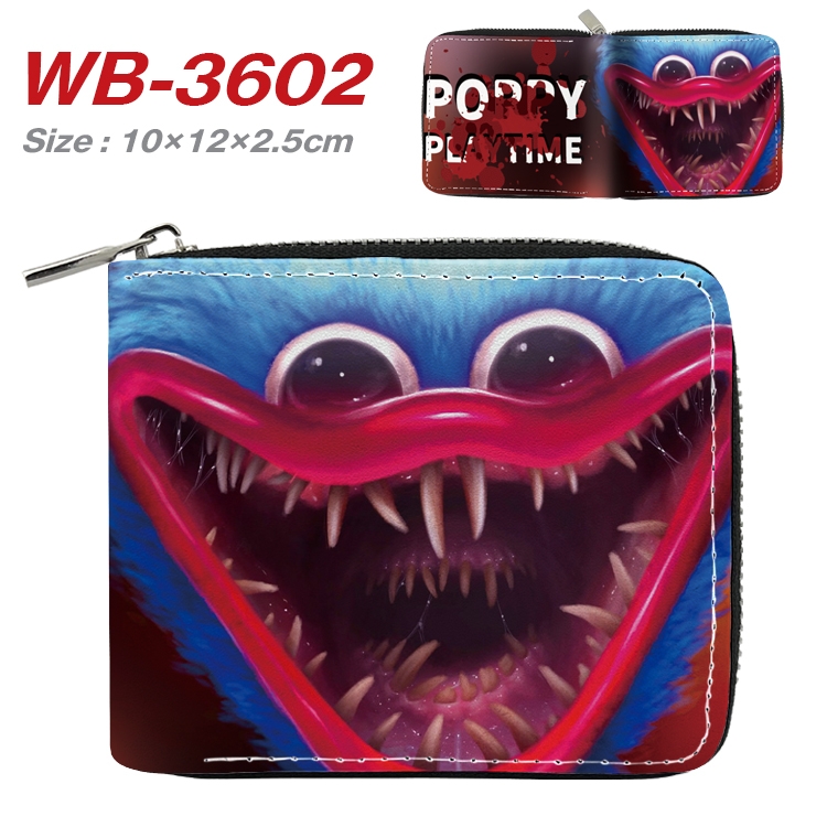 poppy playtime Anime Full Color Short All Inclusive Zipper Wallet 10x12x2.5cm  WB-3602A