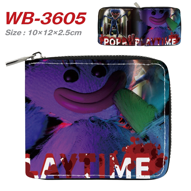 poppy playtime Anime Full Color Short All Inclusive Zipper Wallet 10x12x2.5cm WB-3605A