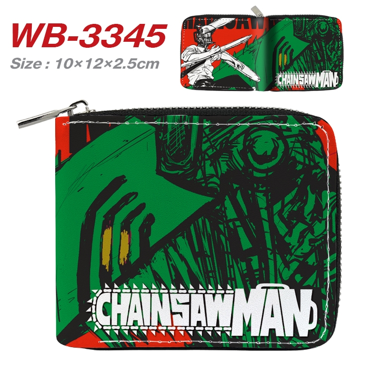 Chainsaw Man  Anime Full Color Short All Inclusive Zipper Wallet 10x12x2.5cm  WB-3345A