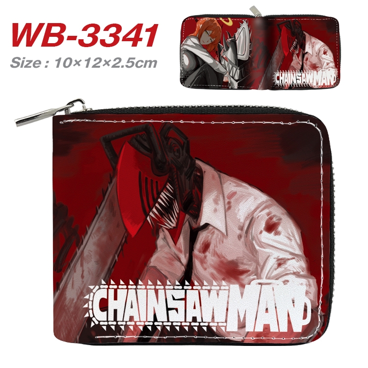 Chainsaw Man  Anime Full Color Short All Inclusive Zipper Wallet 10x12x2.5cm WB-3341A