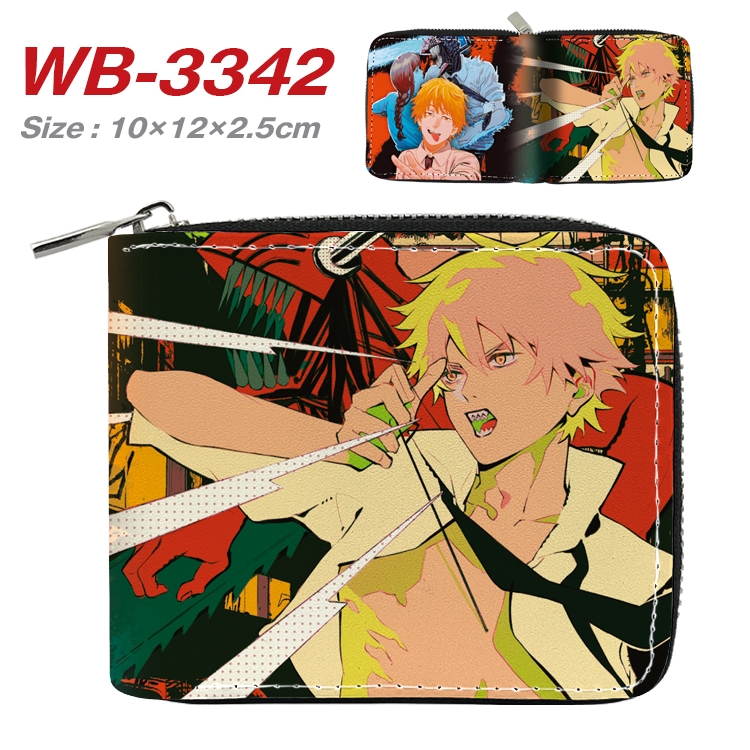 Chainsaw Man  Anime Full Color Short All Inclusive Zipper Wallet 10x12x2.5cm WB-3342A