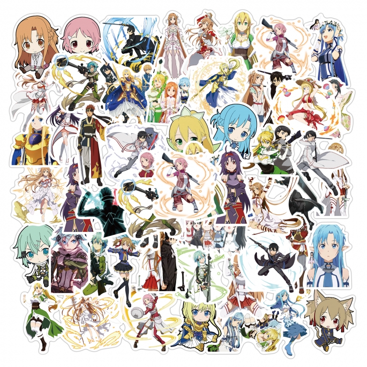 Sword Art Online  Doodle stickers Waterproof stickers a set of 50 price for 5 sets style A