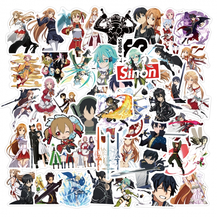 Sword Art Online  Doodle stickers Waterproof stickers a set of 50 price for 5 sets style B