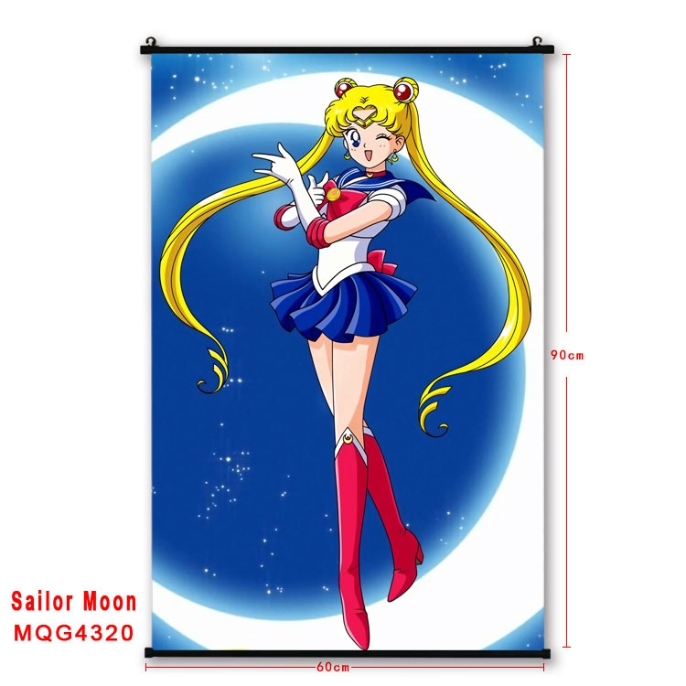 sailormoon black Plastic rod Cloth painting Wall Scroll 60X90CM  MQG-4320