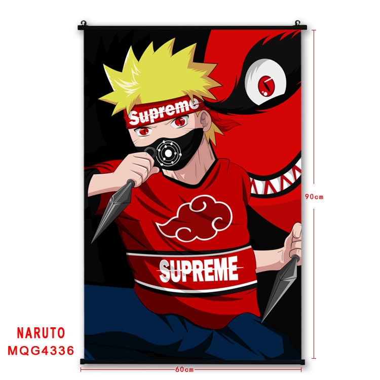 Naruto black Plastic rod Cloth painting Wall Scroll 60X90CM MQG-4336