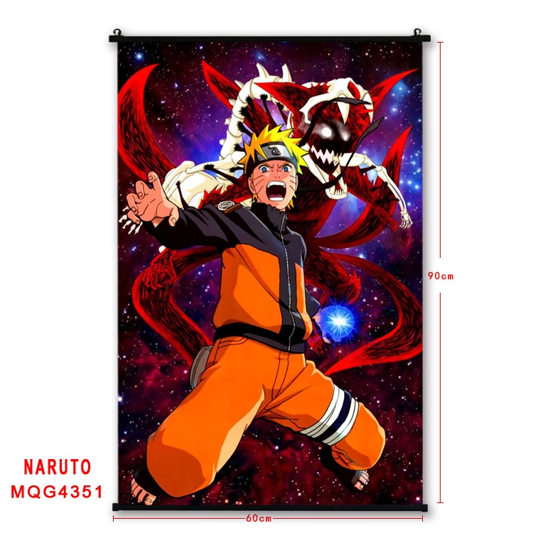 Naruto black Plastic rod Cloth painting Wall Scroll 60X90CM  MQG-4351
