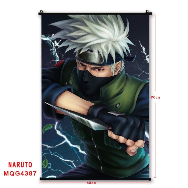 Naruto black Plastic rod Cloth painting Wall Scroll 60X90CM MQG-4387