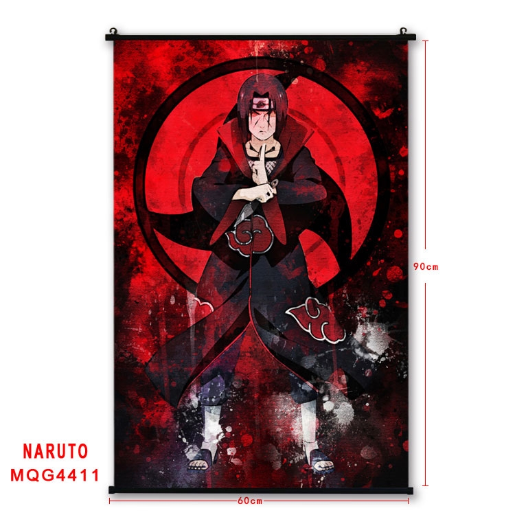 Naruto black Plastic rod Cloth painting Wall Scroll 60X90CM MQG-4411