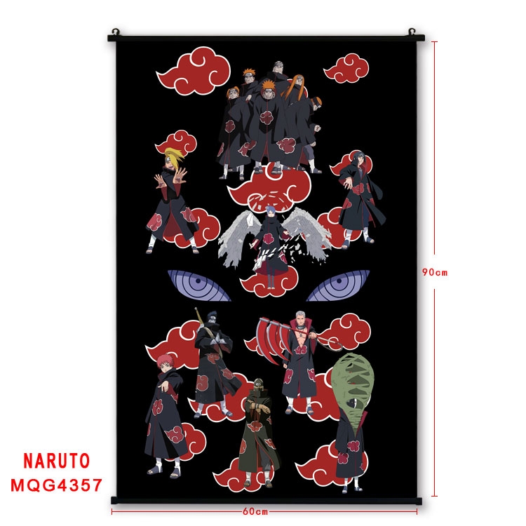 Naruto black Plastic rod Cloth painting Wall Scroll 60X90CM  MQG-4357