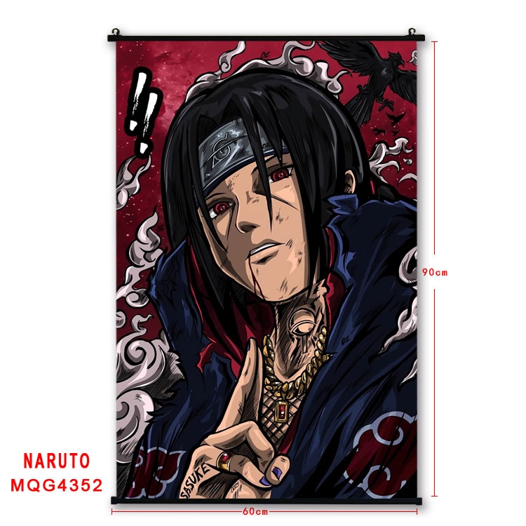 Naruto black Plastic rod Cloth painting Wall Scroll 60X90CM  MQG-4352