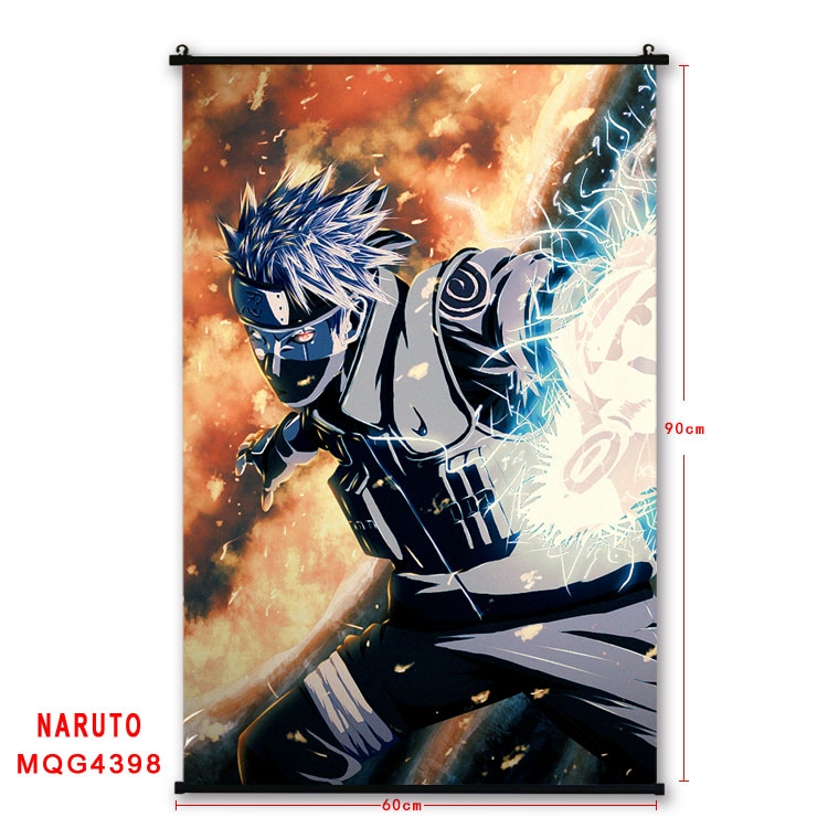 Naruto black Plastic rod Cloth painting Wall Scroll 60X90CM MQG-4398