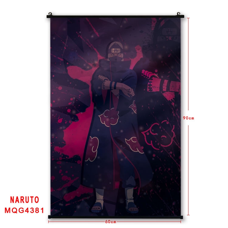 Naruto black Plastic rod Cloth painting Wall Scroll 60X90CM  MQG-4381