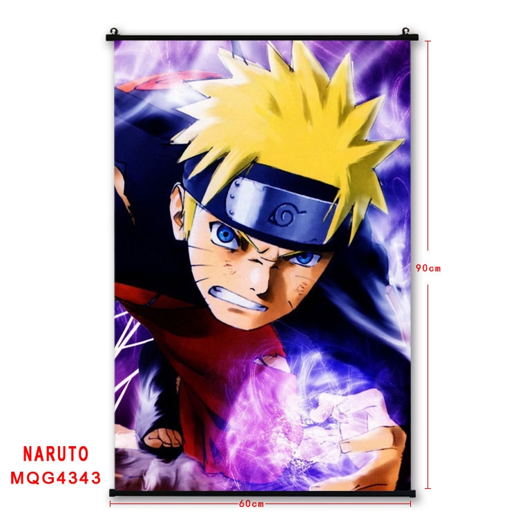 Naruto black Plastic rod Cloth painting Wall Scroll 60X90CM   MQG-4343