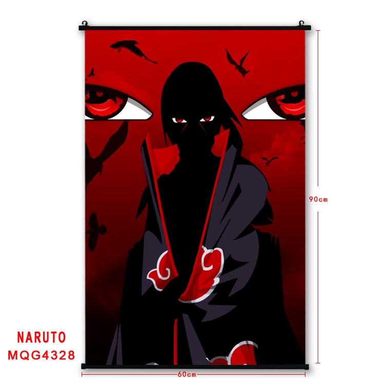 Naruto black Plastic rod Cloth painting Wall Scroll 60X90CM  MQG-4328