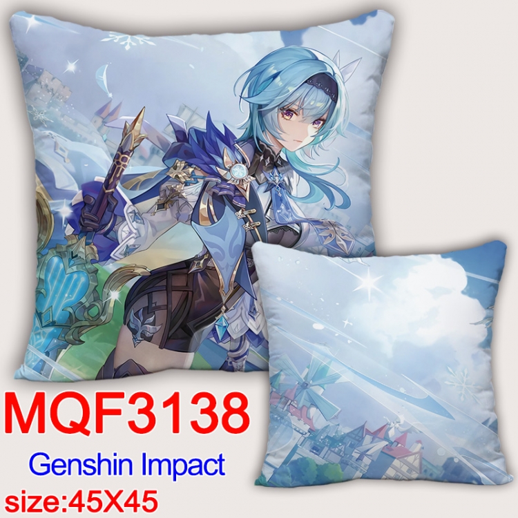 Genshin Impact Anime square full-color pillow cushion 45X45CM NO FILLING MQF-3138