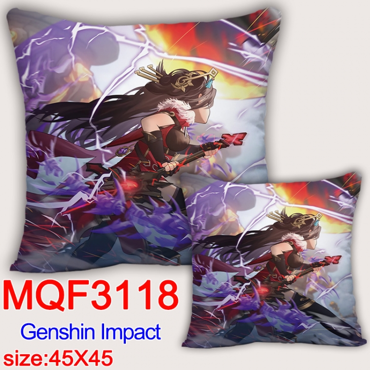 Genshin Impact Anime square full-color pillow cushion 45X45CM NO FILLING MQF-3118