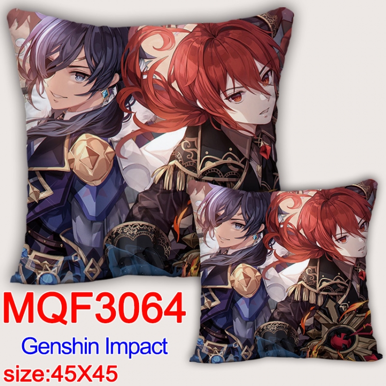 Genshin Impact Anime square full-color pillow cushion 45X45CM NO FILLING MQF-3064