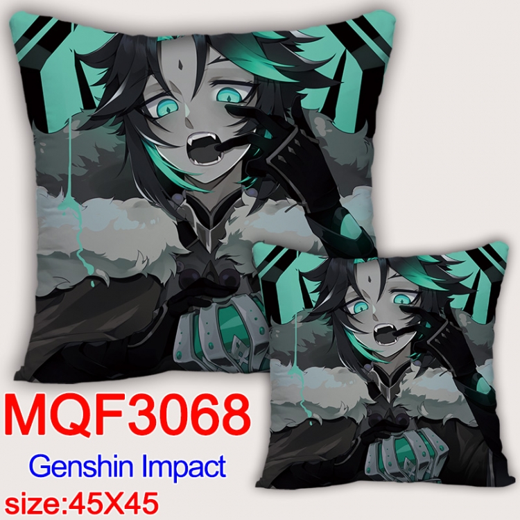 Genshin Impact Anime square full-color pillow cushion 45X45CM NO FILLING MQF-3068