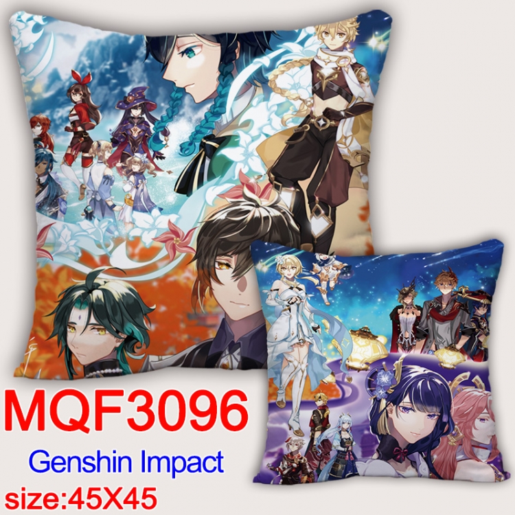 Genshin Impact Anime square full-color pillow cushion 45X45CM NO FILLING MQF-3096 
