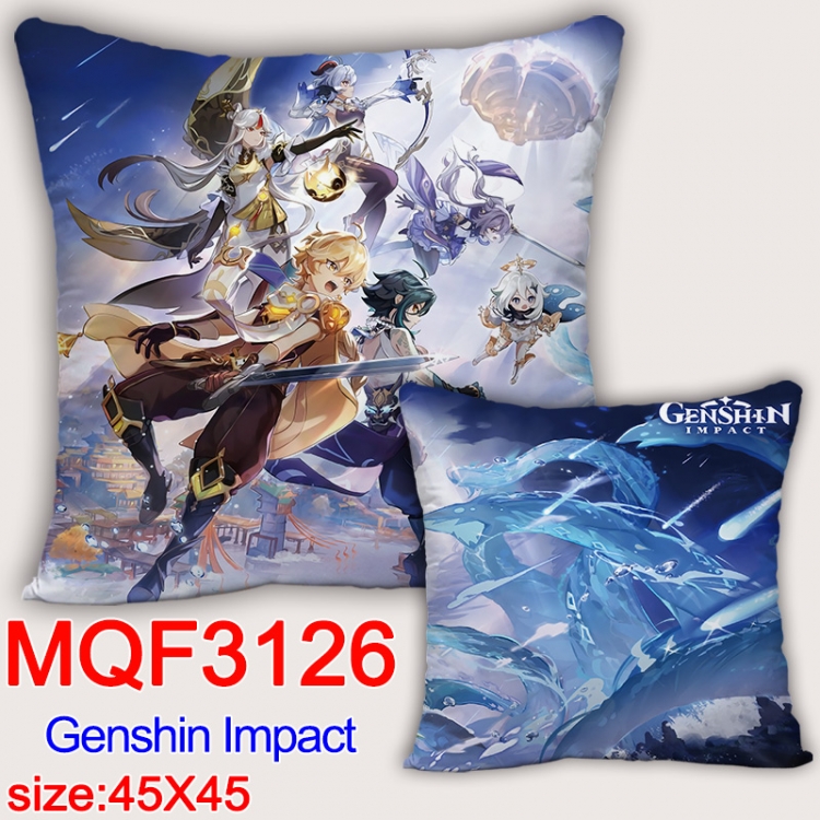 Genshin Impact Anime square full-color pillow cushion 45X45CM NO FILLING MQF-3126 