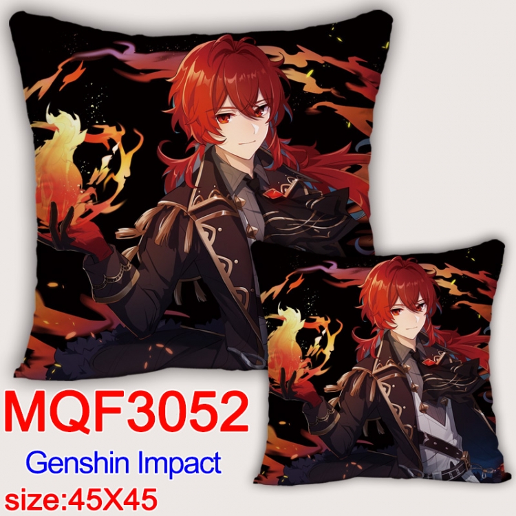 Genshin Impact Anime square full-color pillow cushion 45X45CM NO FILLING MQF-3052