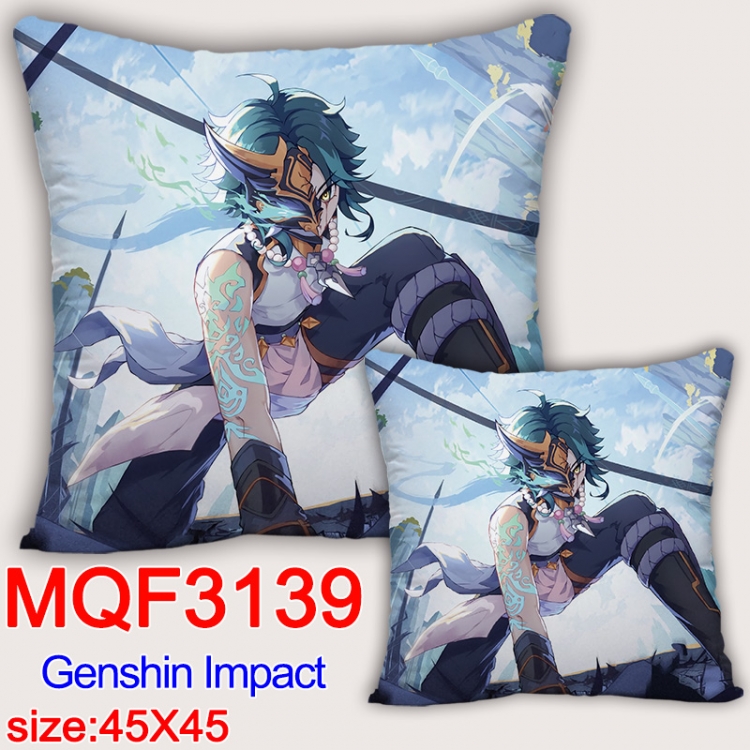 Genshin Impact Anime square full-color pillow cushion 45X45CM NO FILLING MQF-3139 
