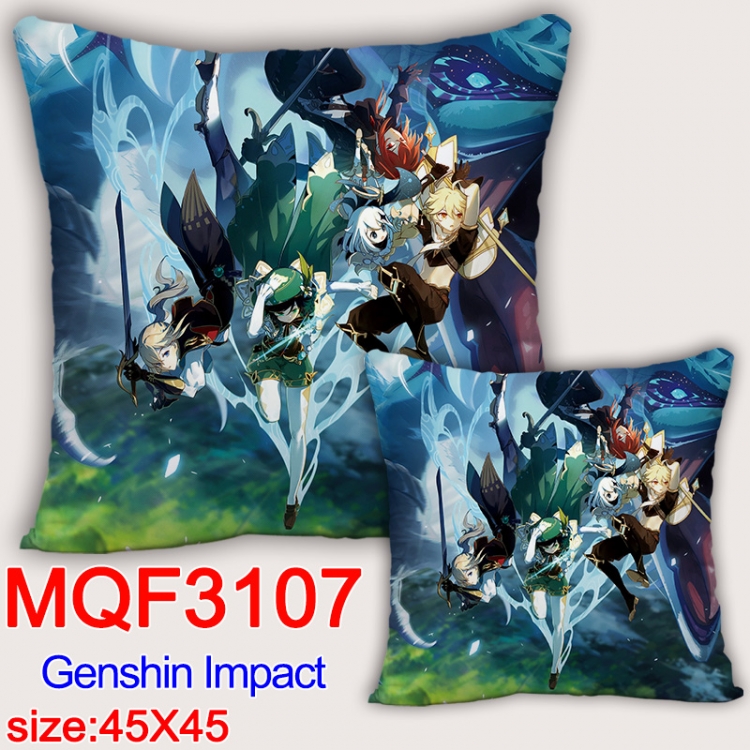 Genshin Impact Anime square full-color pillow cushion 45X45CM NO FILLING MQF-3107 