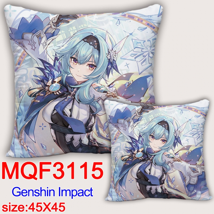 Genshin Impact Anime square full-color pillow cushion 45X45CM NO FILLING MQF-3115