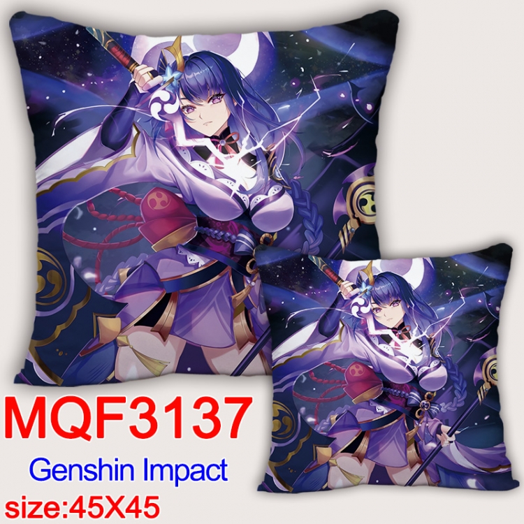 Genshin Impact Anime square full-color pillow cushion 45X45CM NO FILLING 